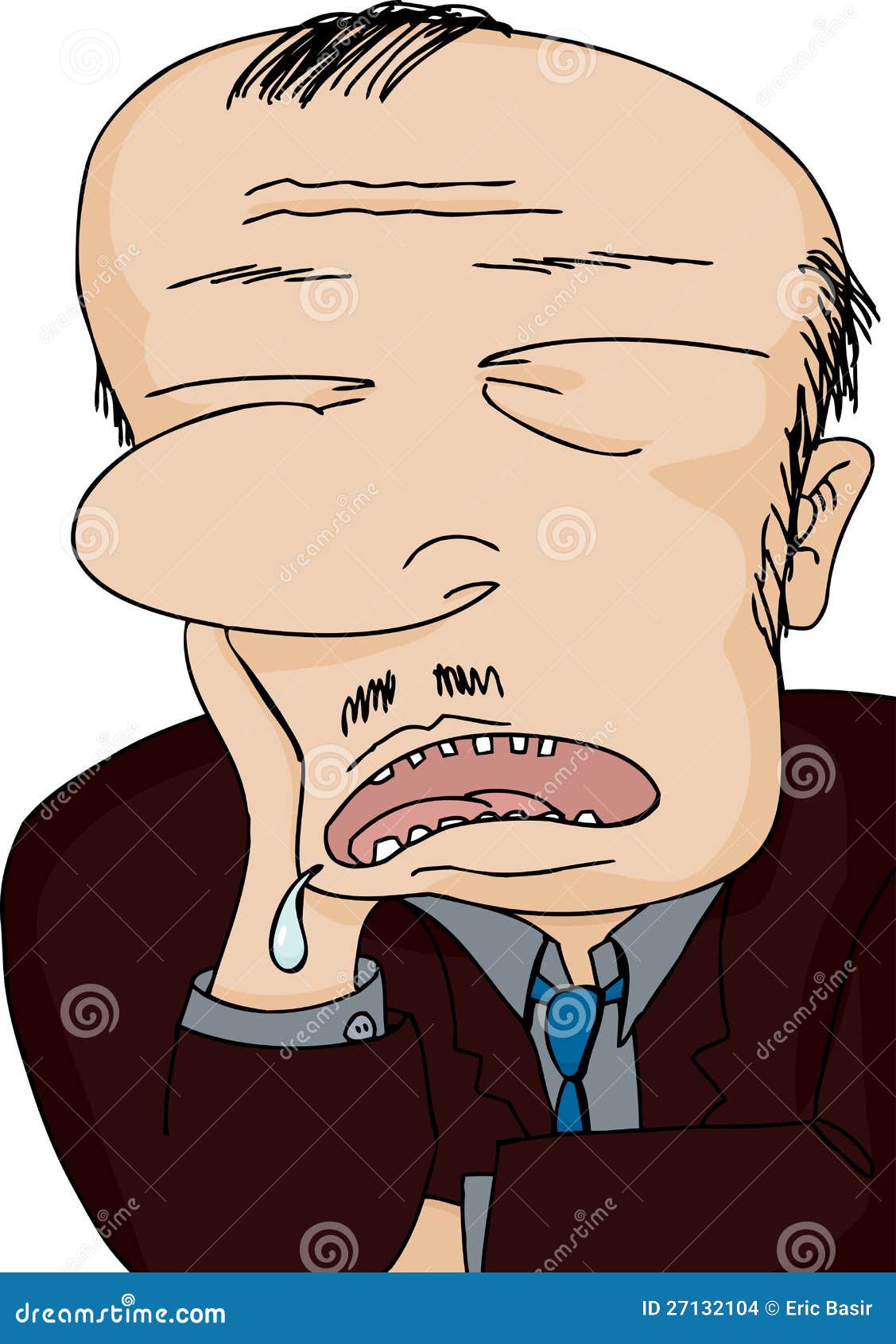 Drooling Man Asleep stock vector. Illustration of necktie - 27132104