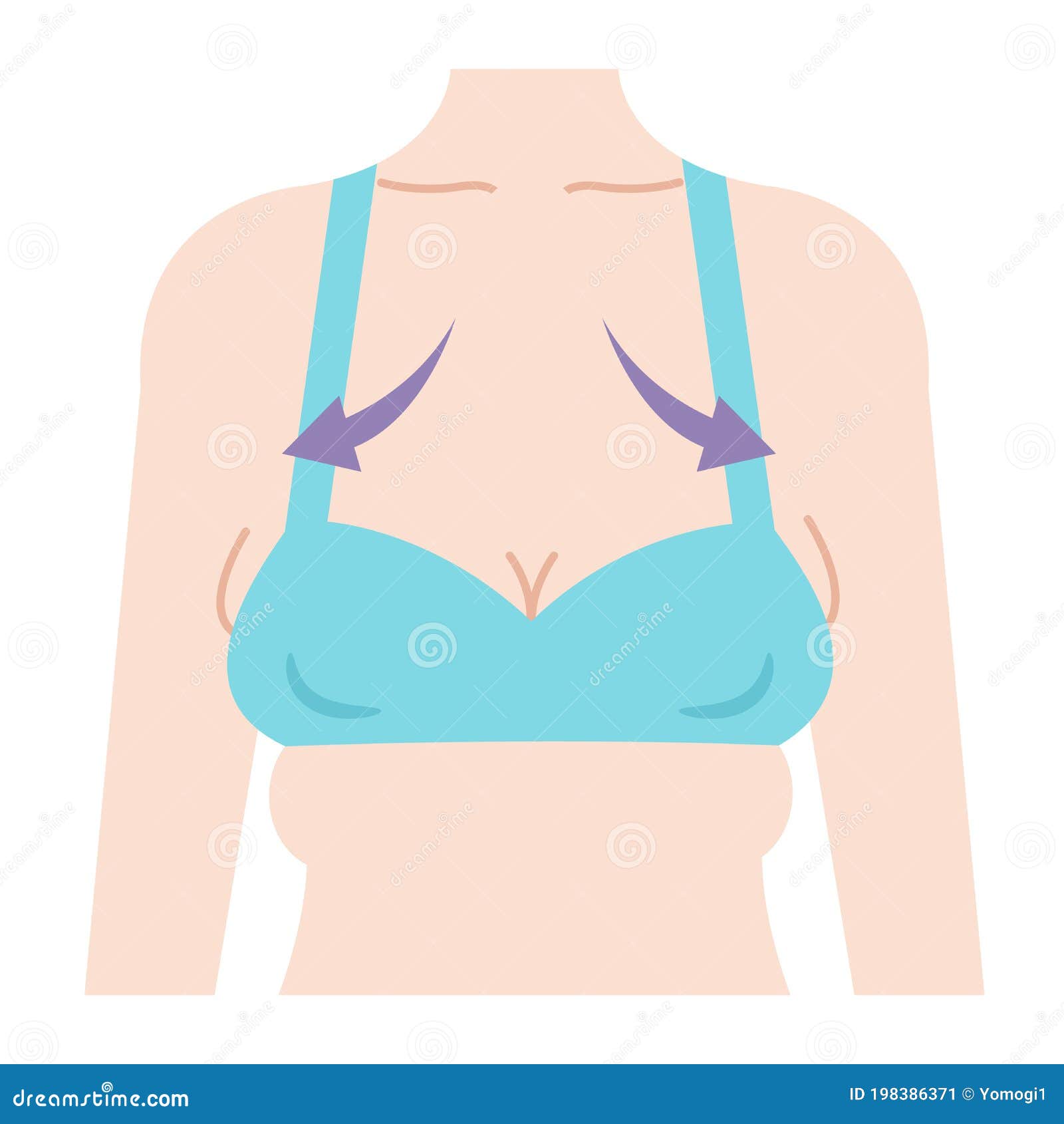 Sagging Woman Breast with Woman Upper Body. Isolated on White Background  Stock Vector - Illustration of busts, body: 198386371