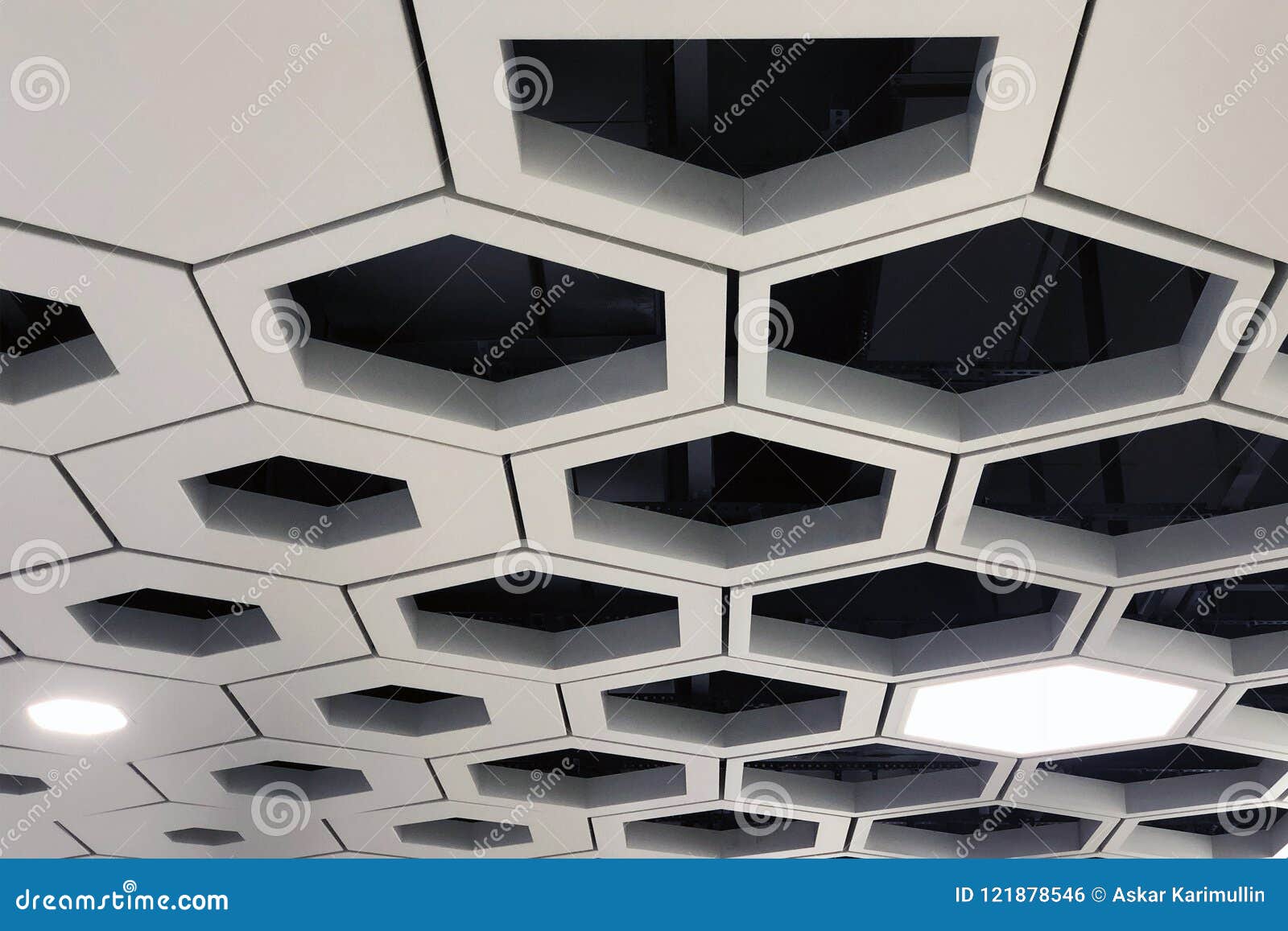 Drop Ceiling Hexagon Aluminium Cell Tiles Stock Photo Image Of