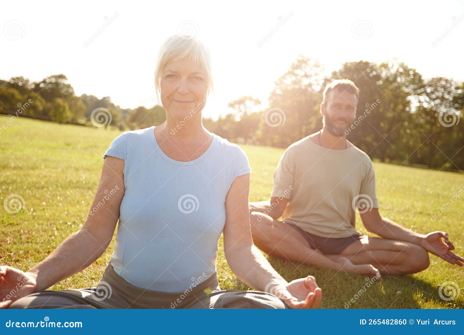 Drop And Give Me Zen A Happy Mature Couple Doing Yoga Together