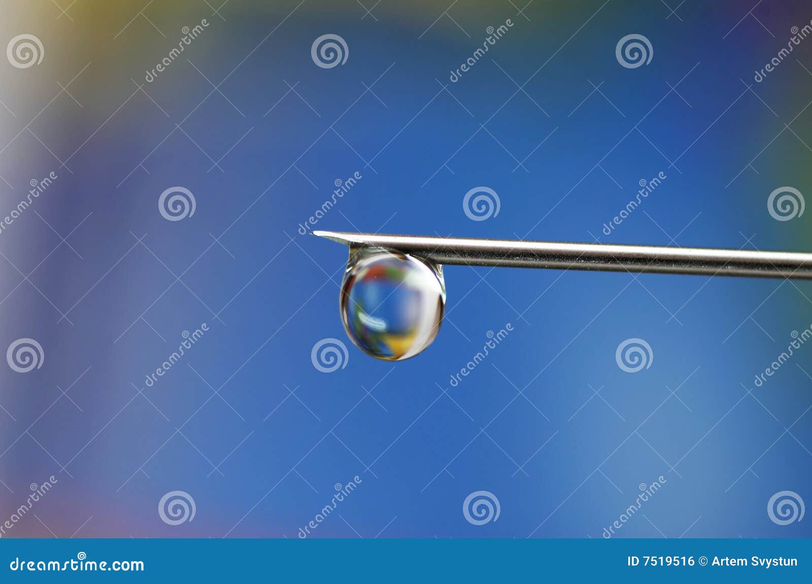 Drop on the needle stock photo. Image of reflection, dependent 7519516