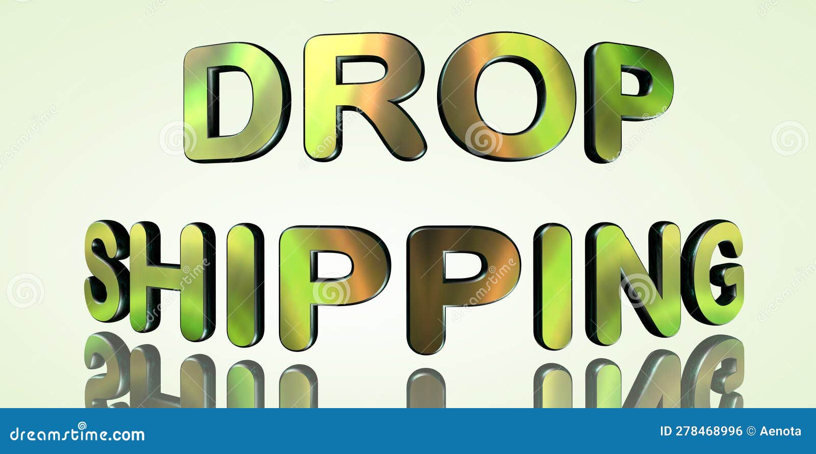drop shipping - 3d rendering metal word on light background
