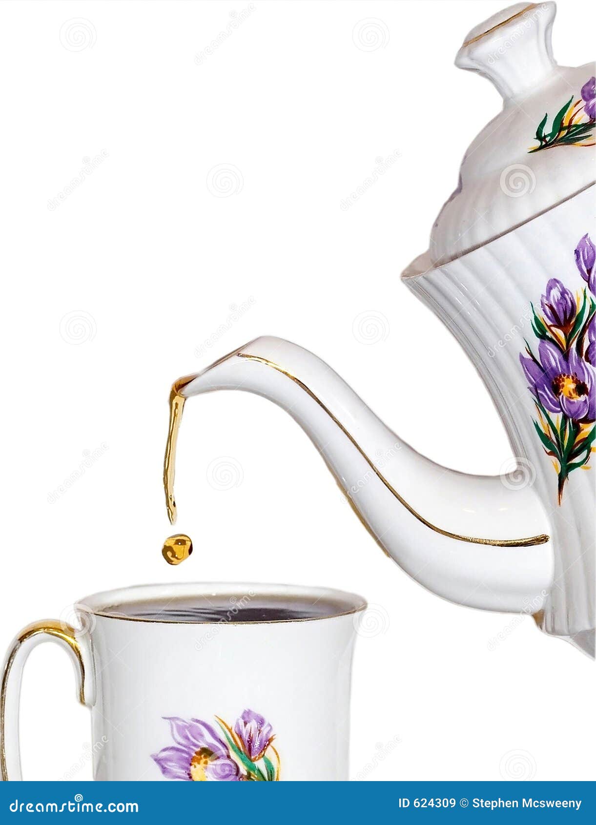 Drop of tea stock image. Image of spout, teatime, splash 624309