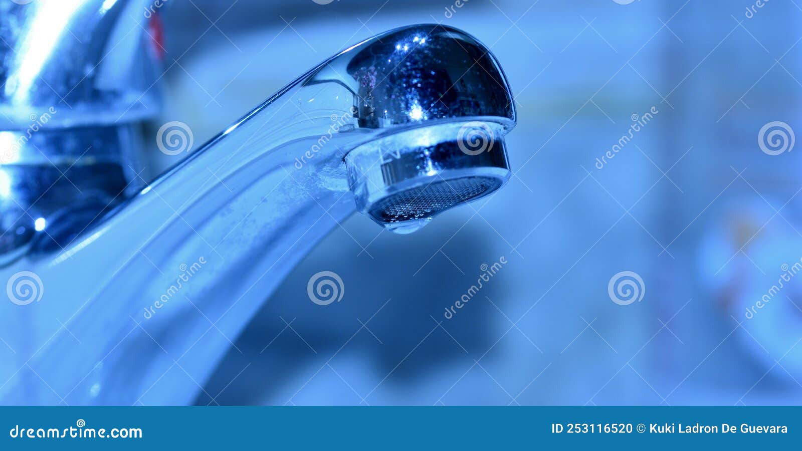 drop of water falling from a faucet