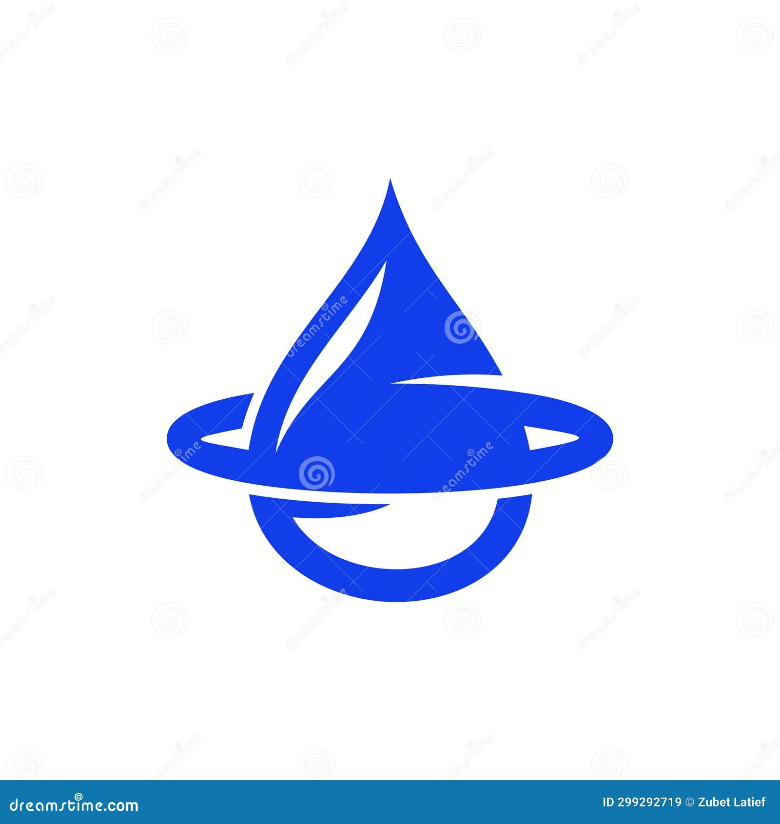 Drop or Water Logo Design Template, Vector Water Icon in Blue