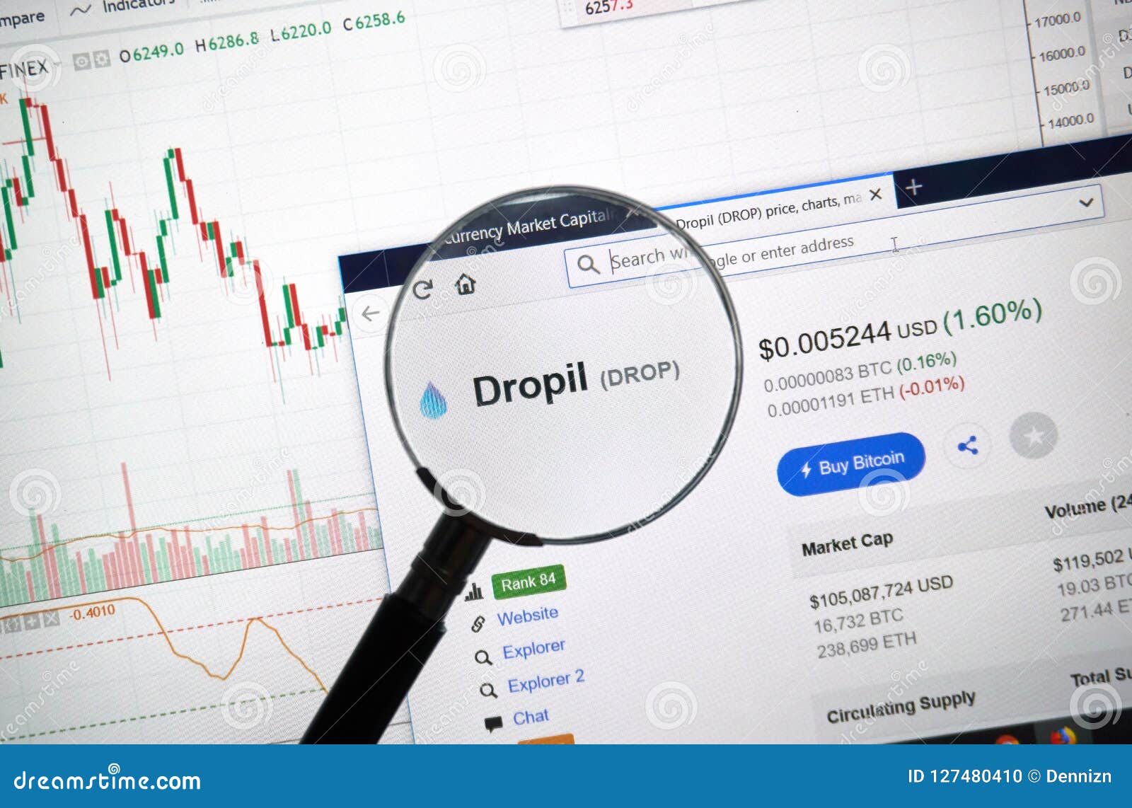 Dropil Altcoin Site Under Magnifying Glass. Editorial ...