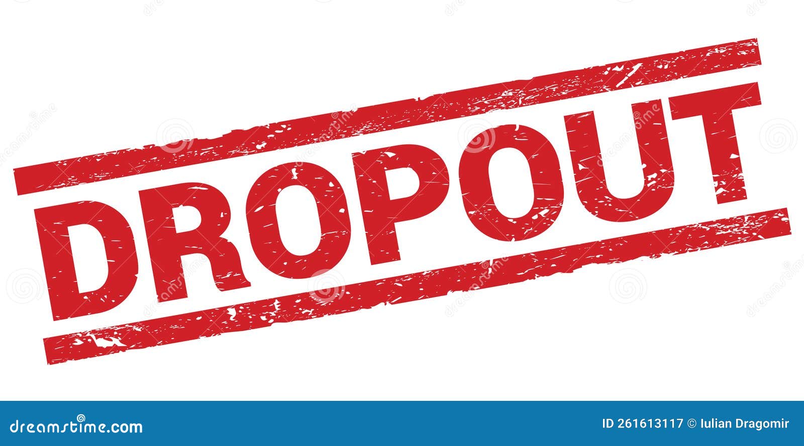 dropout text on red rectangle stamp sign