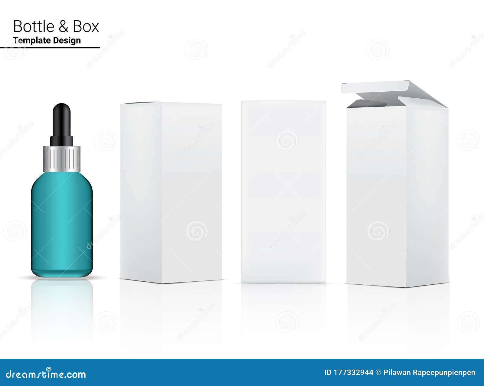 Download Dropper Bottle Mock Up Realistic Cosmetic And 3 Box Side ...