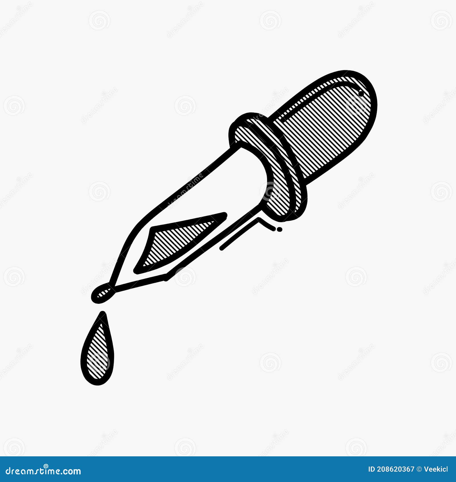 Dropper Doodle Vector Icon. Drawing Sketch Illustration Hand Drawn Line