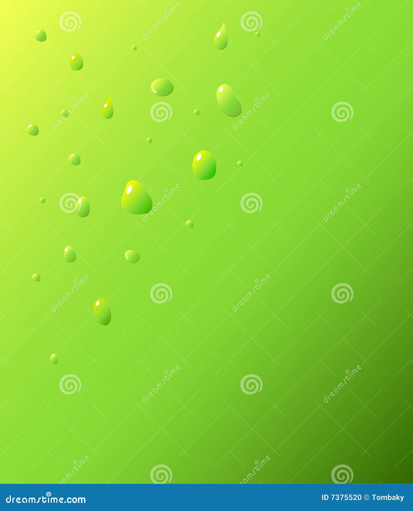 Drops on green background stock vector. Illustration of freshness - 7375520