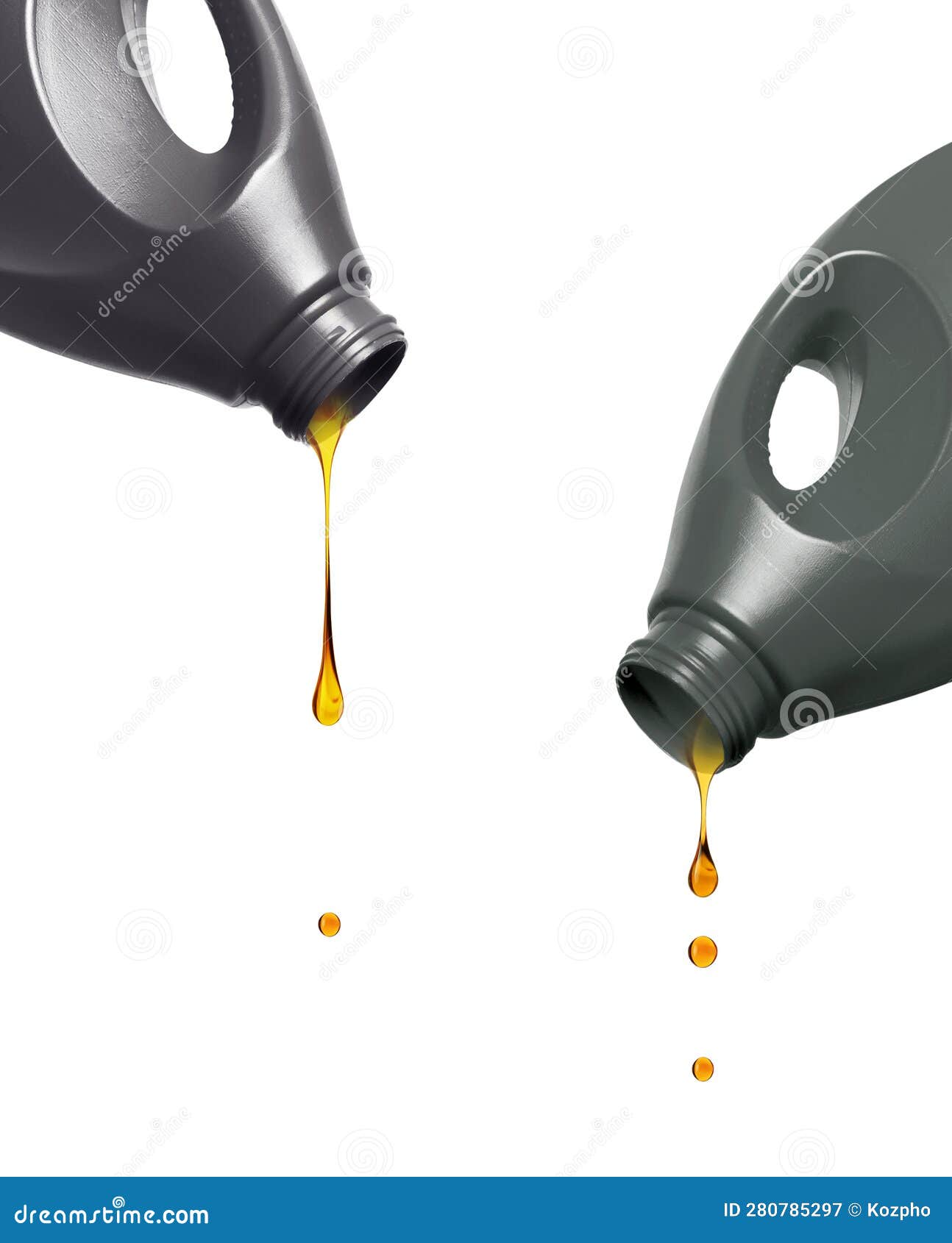 Drops of Oily Liquid Dripping from Plastic Bottles Stock Illustration