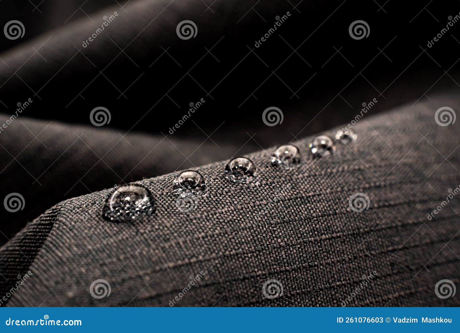 Drops of Water on Textiles. Waterproof Fabric with Drops on the Surface ...