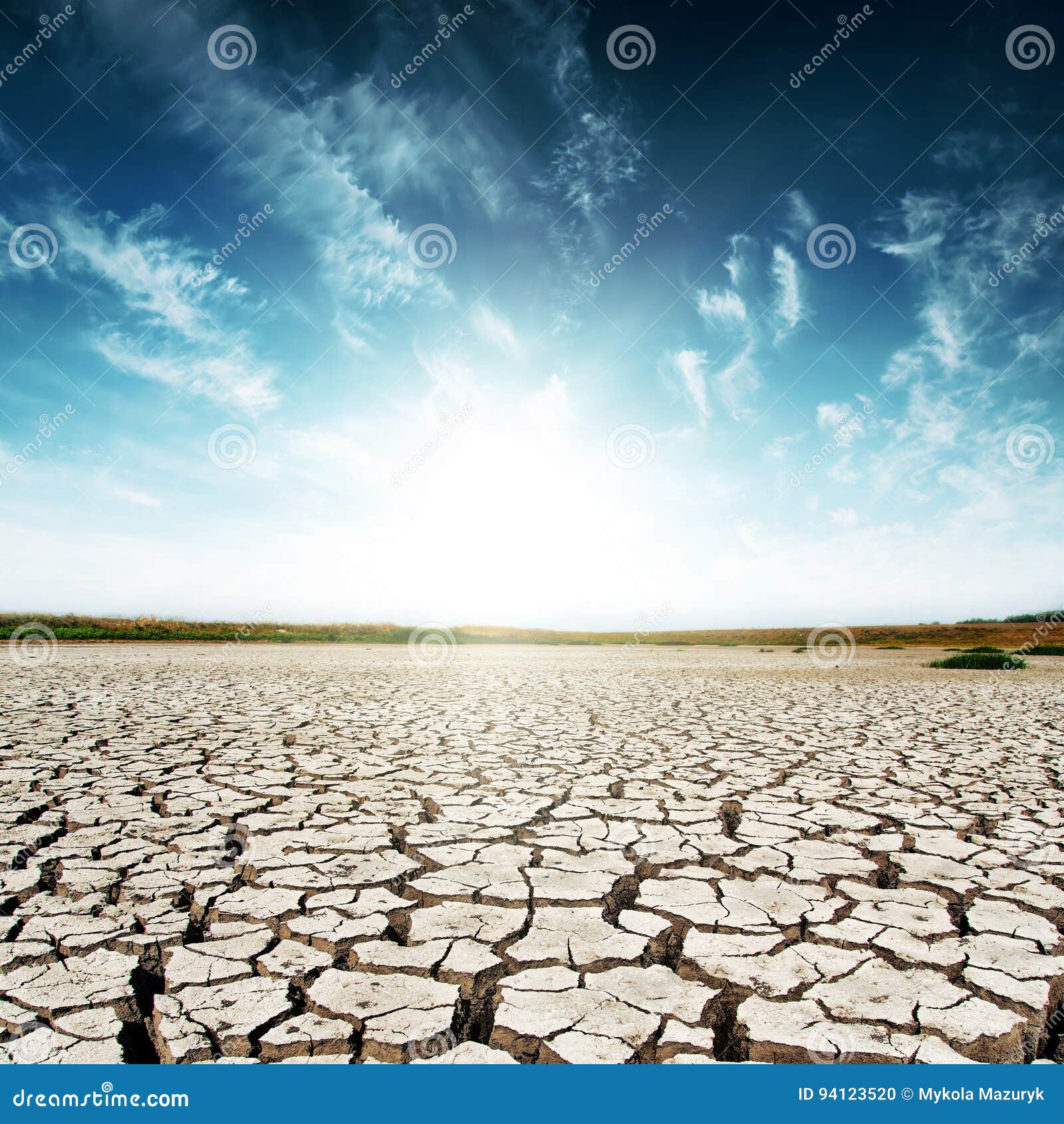 Drought Earth and Sunset in Dark Sky Stock Photo Image of concept