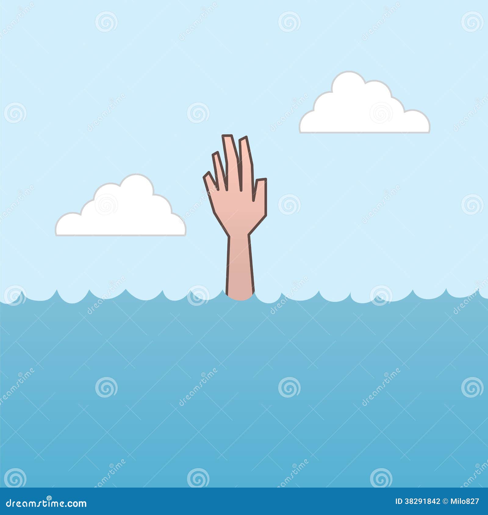 Drowning Hand Reaching stock vector. Illustration of vulnerable - 38291842