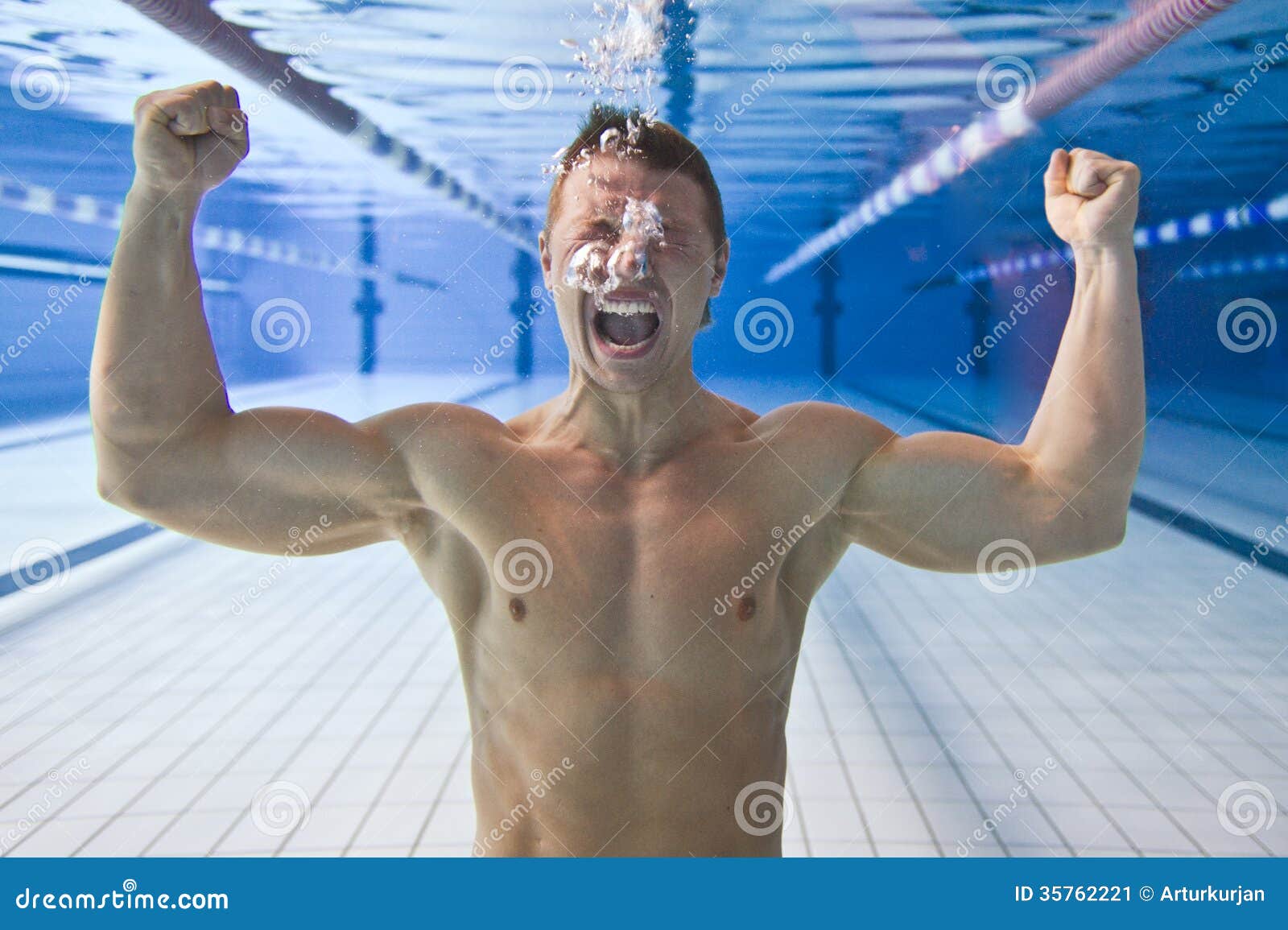 Drowning Man Underwater Diver Stock Image Image of danger, handsome