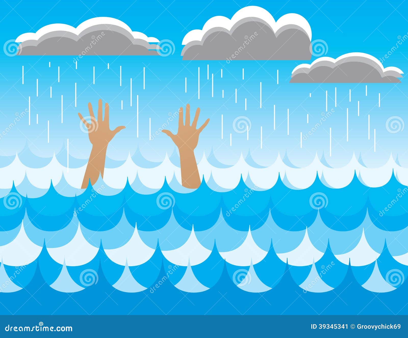 Drowning Person stock illustration. Illustration of tsunami - 39345341