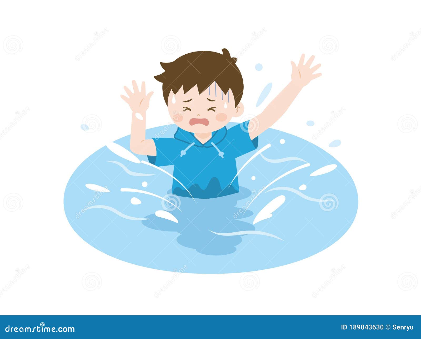 Drowning river stock vector. Illustration of struggle - 189043630