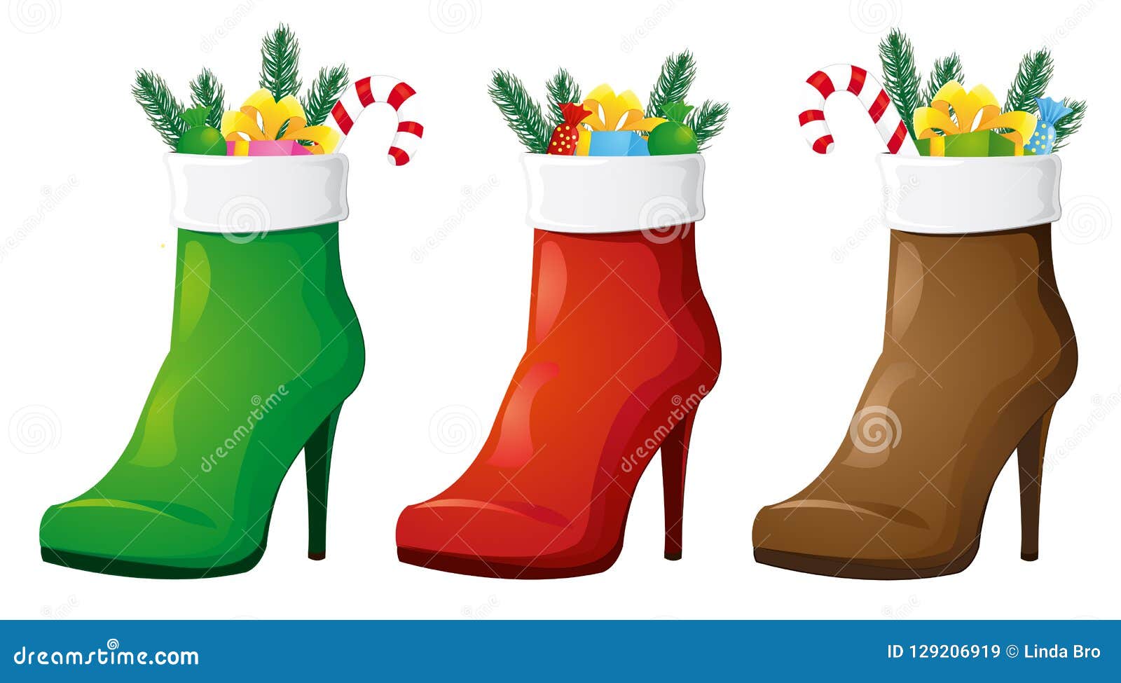 Christmas Boots for the Lady Stock Vector Illustration of winter