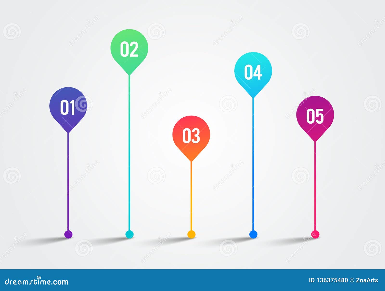  illlustration timeline 3d infographic 1 to 5  template. charts, diagrams and other  s for data and