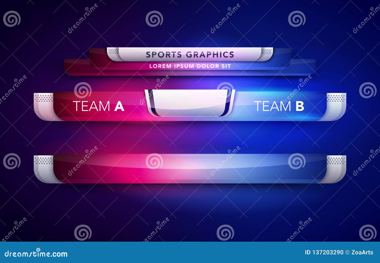   scoreboard team a vs team b broadcast graphic and lower thirds template for sport, soccer and football