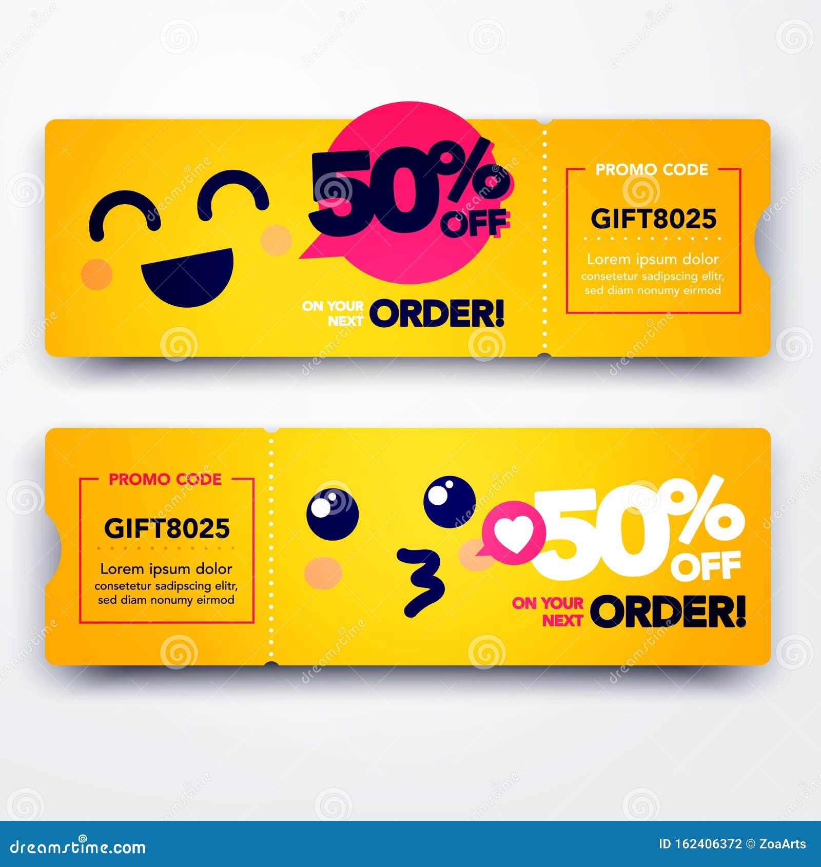 Vector Illustration Gift Voucher Template With Coupon Code