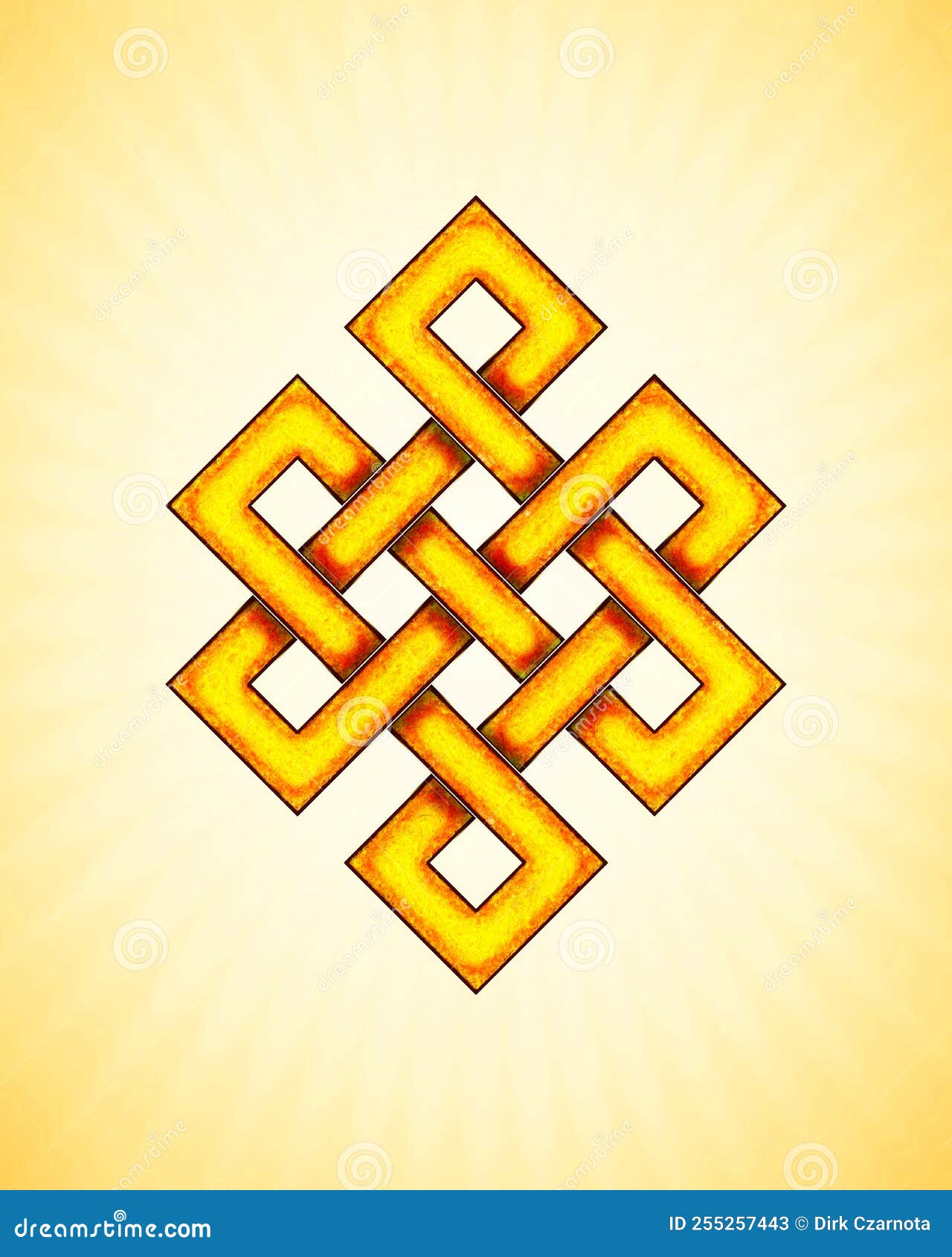 Yellow Eternal / Endless / Buddha Knot Symbol Stock Illustration ...