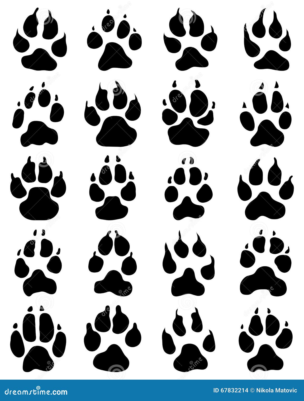 Hundetatzen Aufkleber Set - 8 Stück Pfotenabdrücke 4cm Für Auto & Dekoration