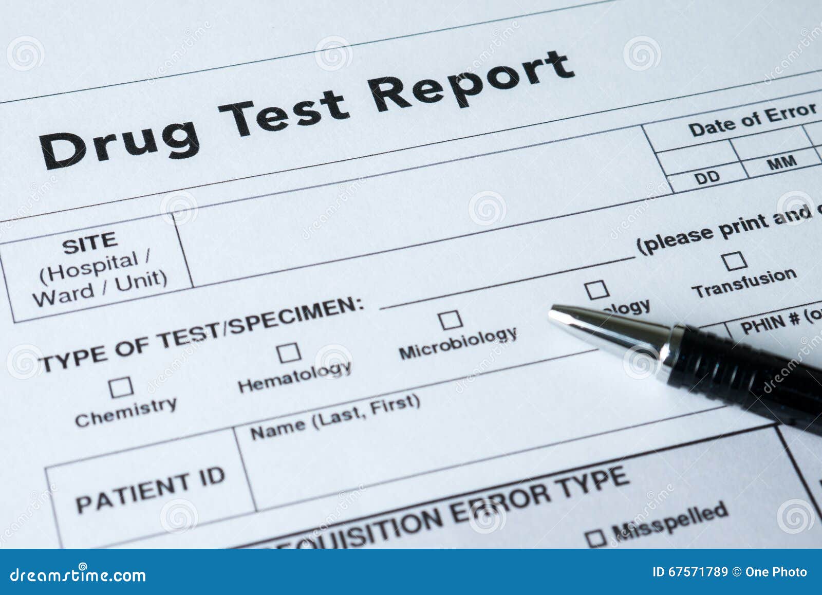 Drug test report stock image. Image of science, specimen 67571789