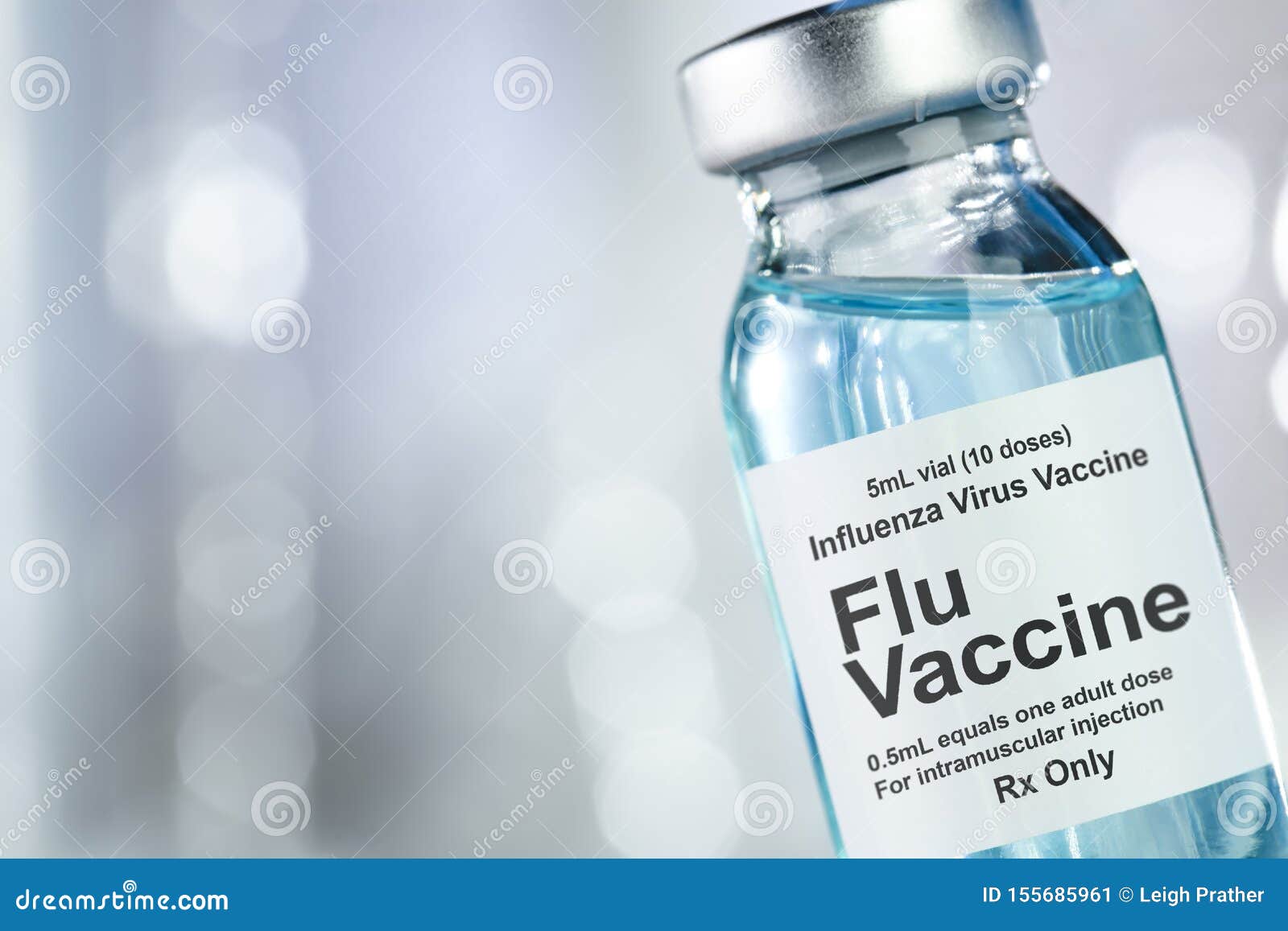 drug vial with influenza vaccine