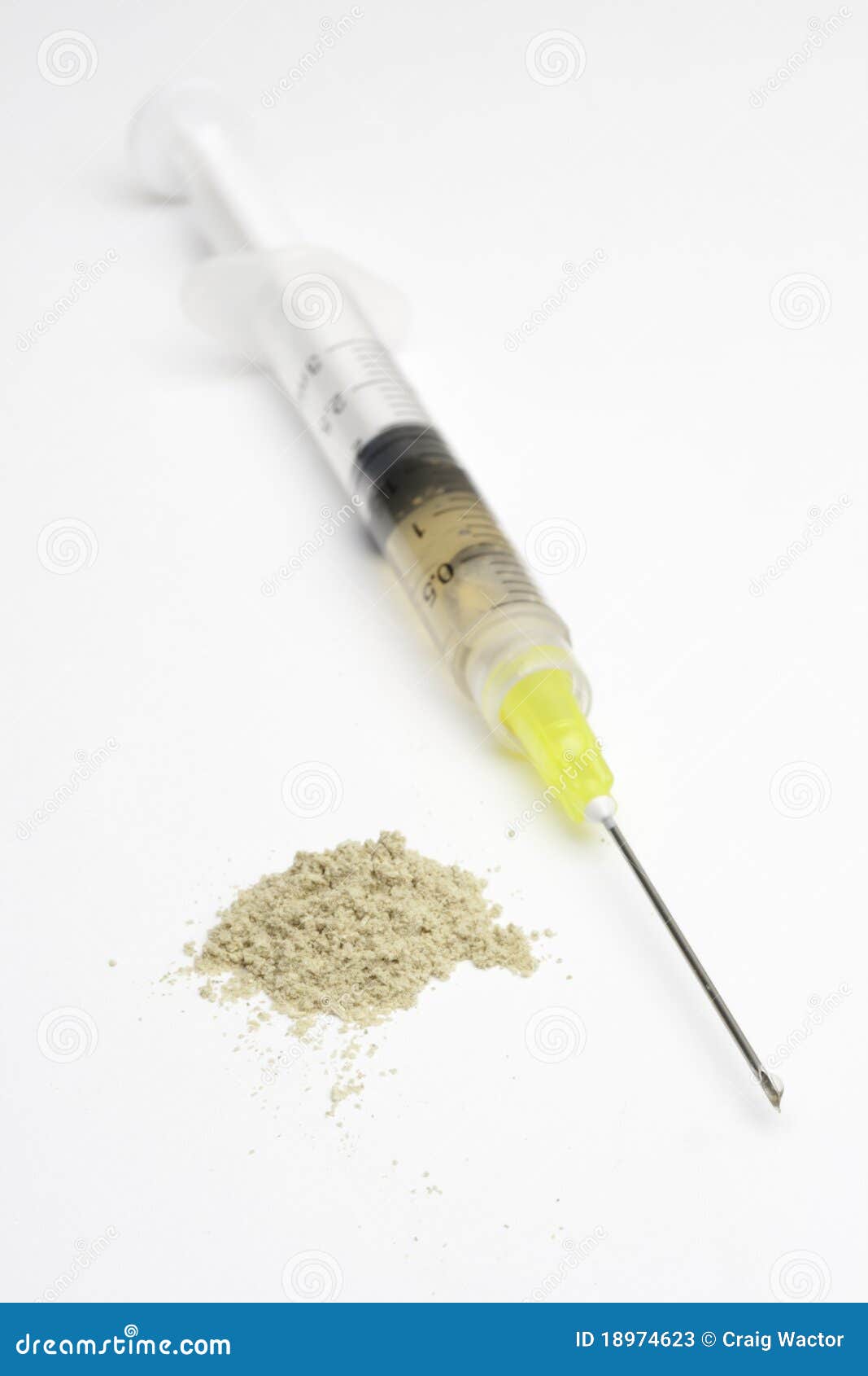 drugs and hypodermic syringe