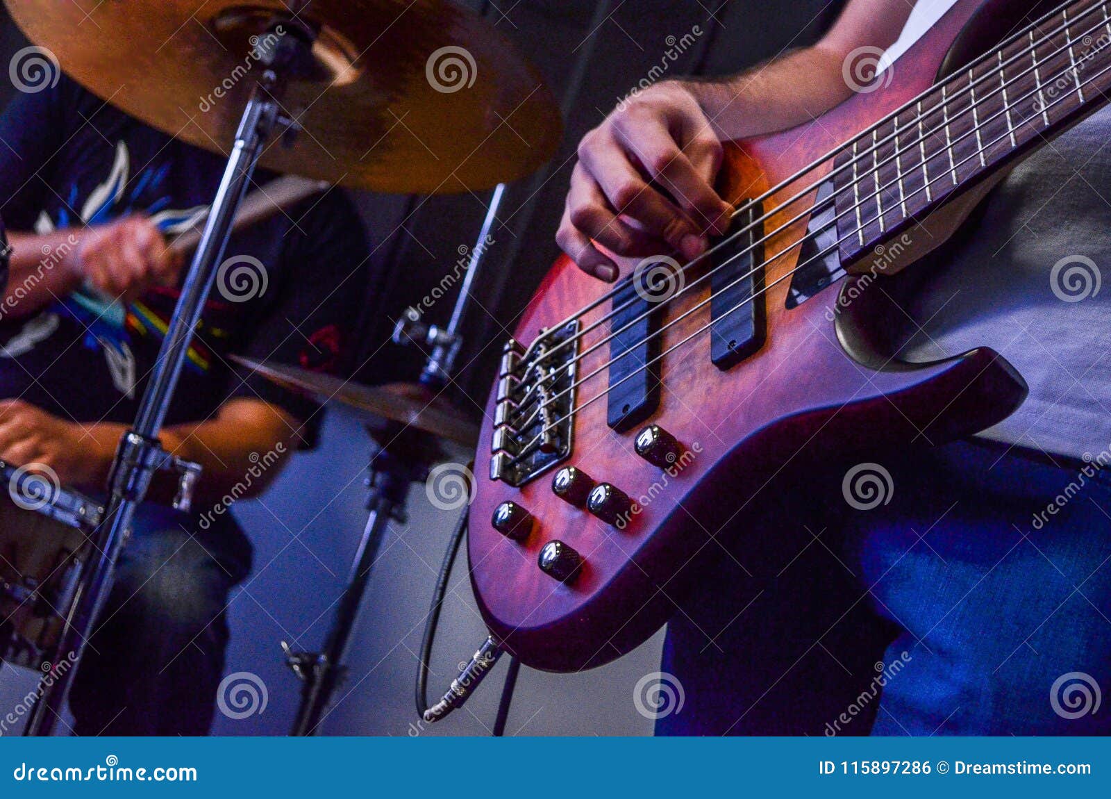 Drum and bass stock photo. Image of jazz, musician, instrument 115897286