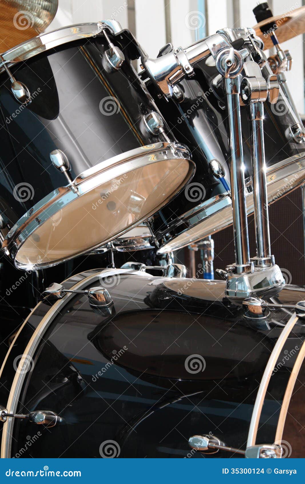 Drum and bass set stock photo. Image of drum, play, instrument 35300124