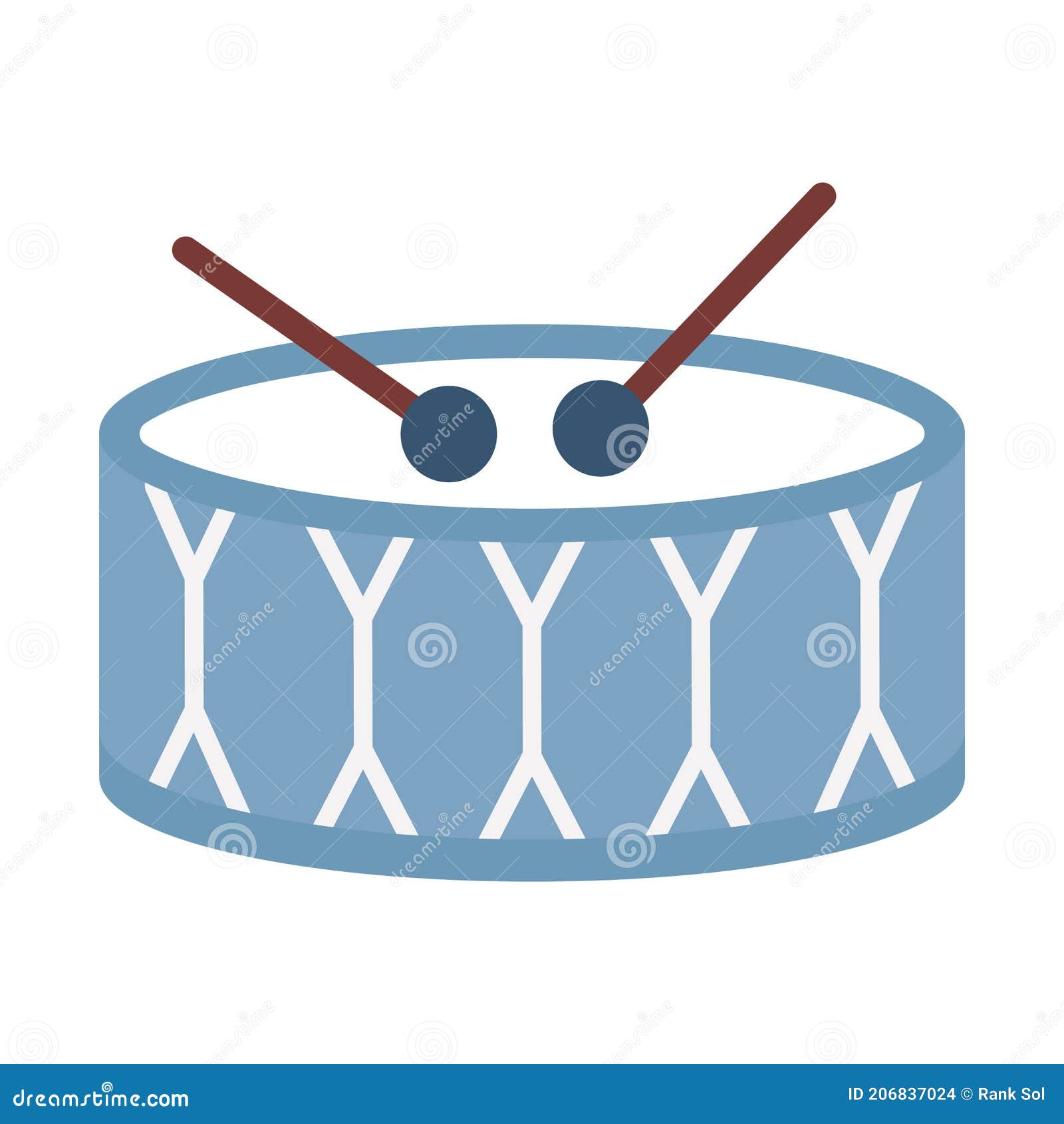 Drum Beat. African Music Instrument Vector Simple. Playing Drums