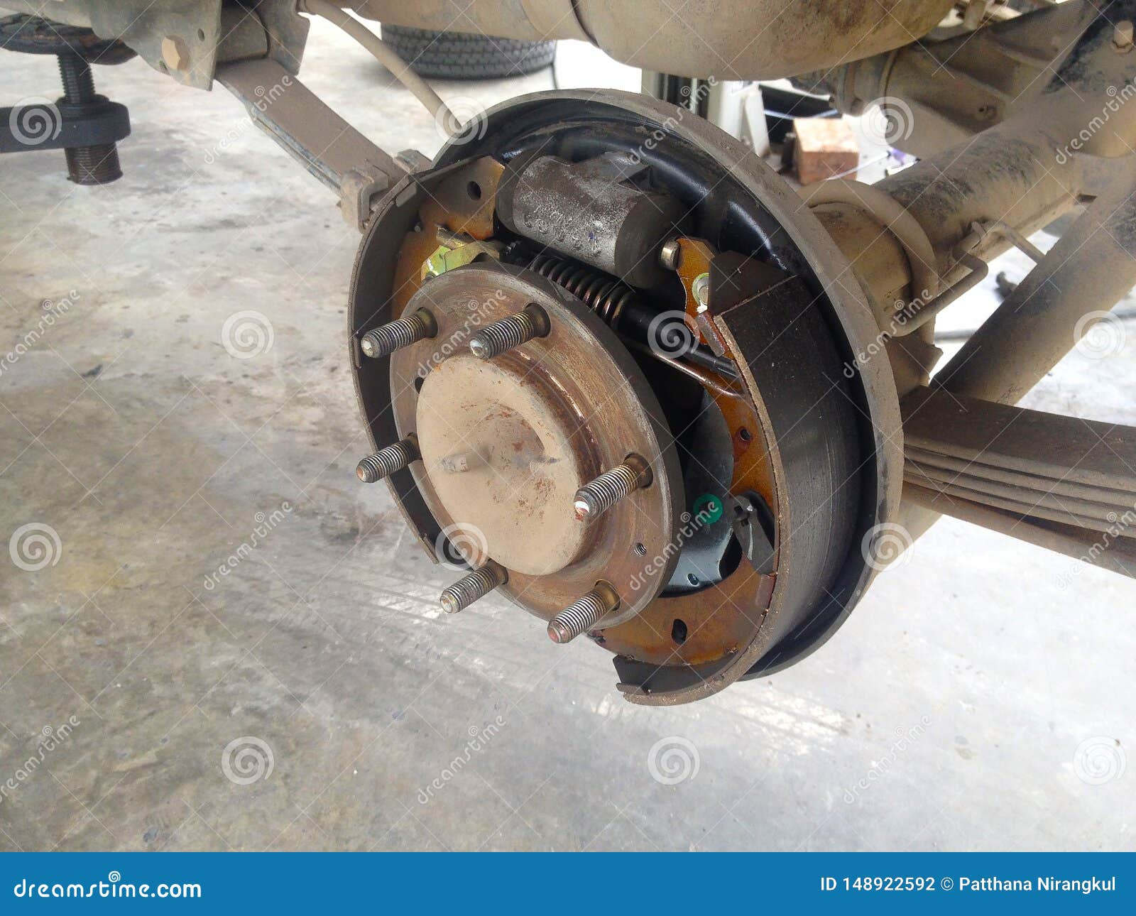 Drum Brakes and Wheel and Suspension Stock Photo Image of mechanical