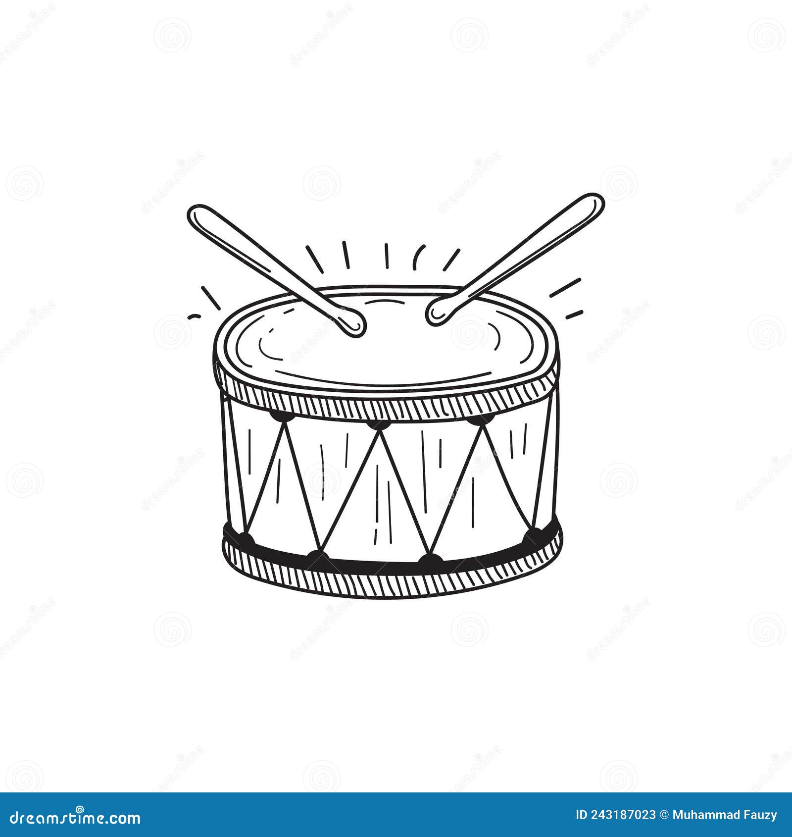 Drum Doodle Illustration Isolated on White Background Stock Vector Illustration of artwork