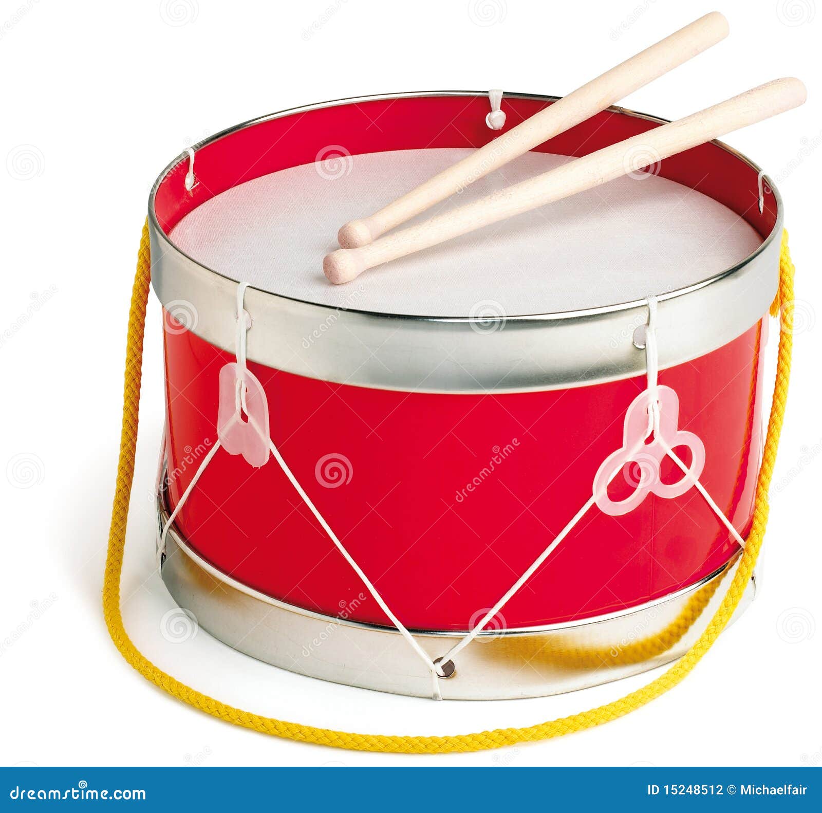 Drum and Drum Sticks on White Background Stock Photo Image of sticks