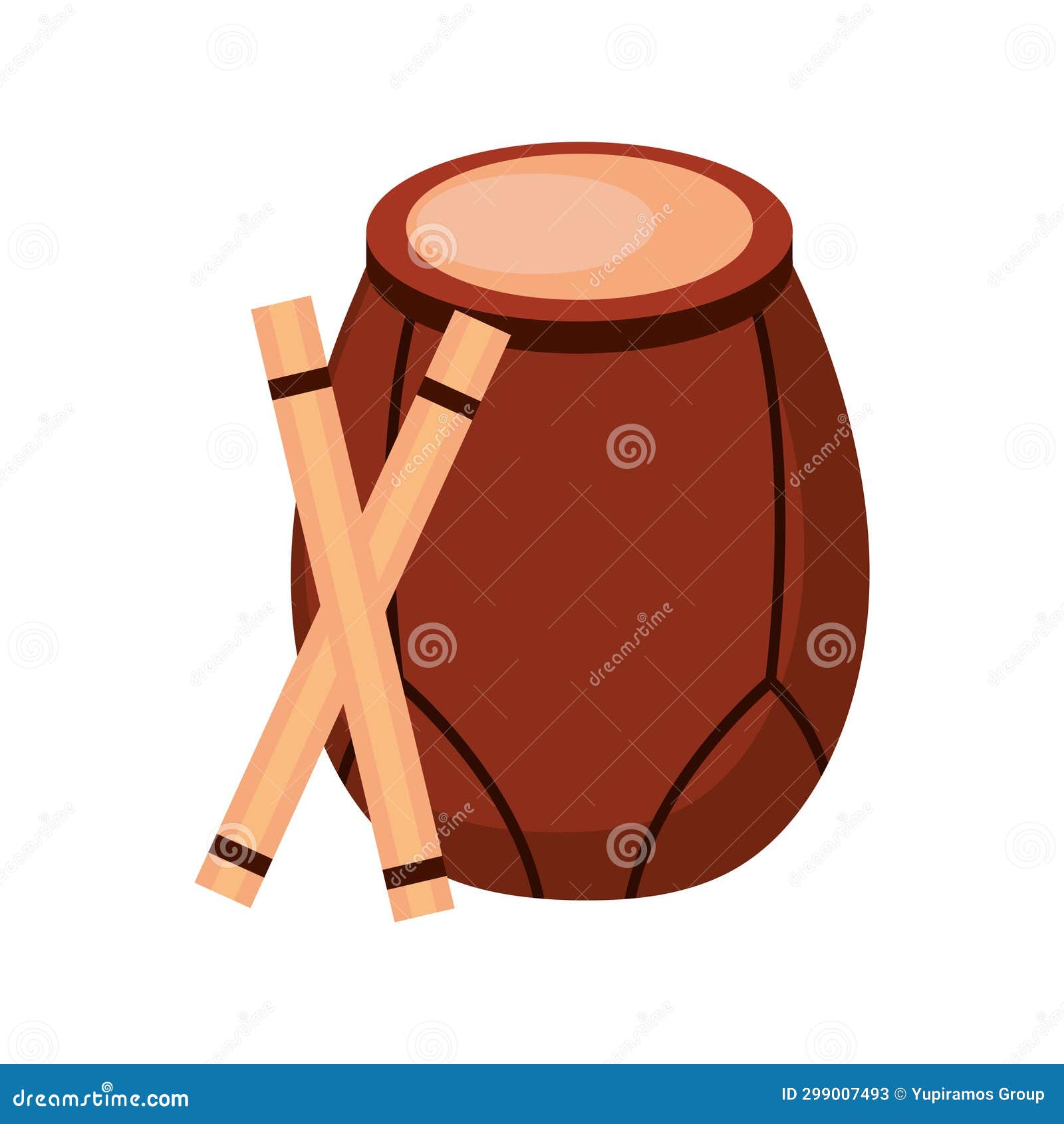 Drum and drumsticks stock illustration Illustration of artistic