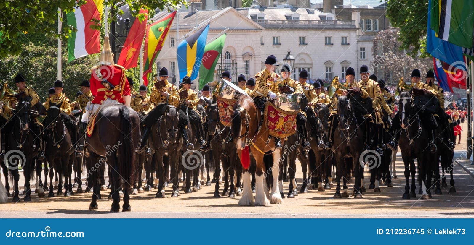 drum horse at the trooping the colour, annual military parade in london, uk.