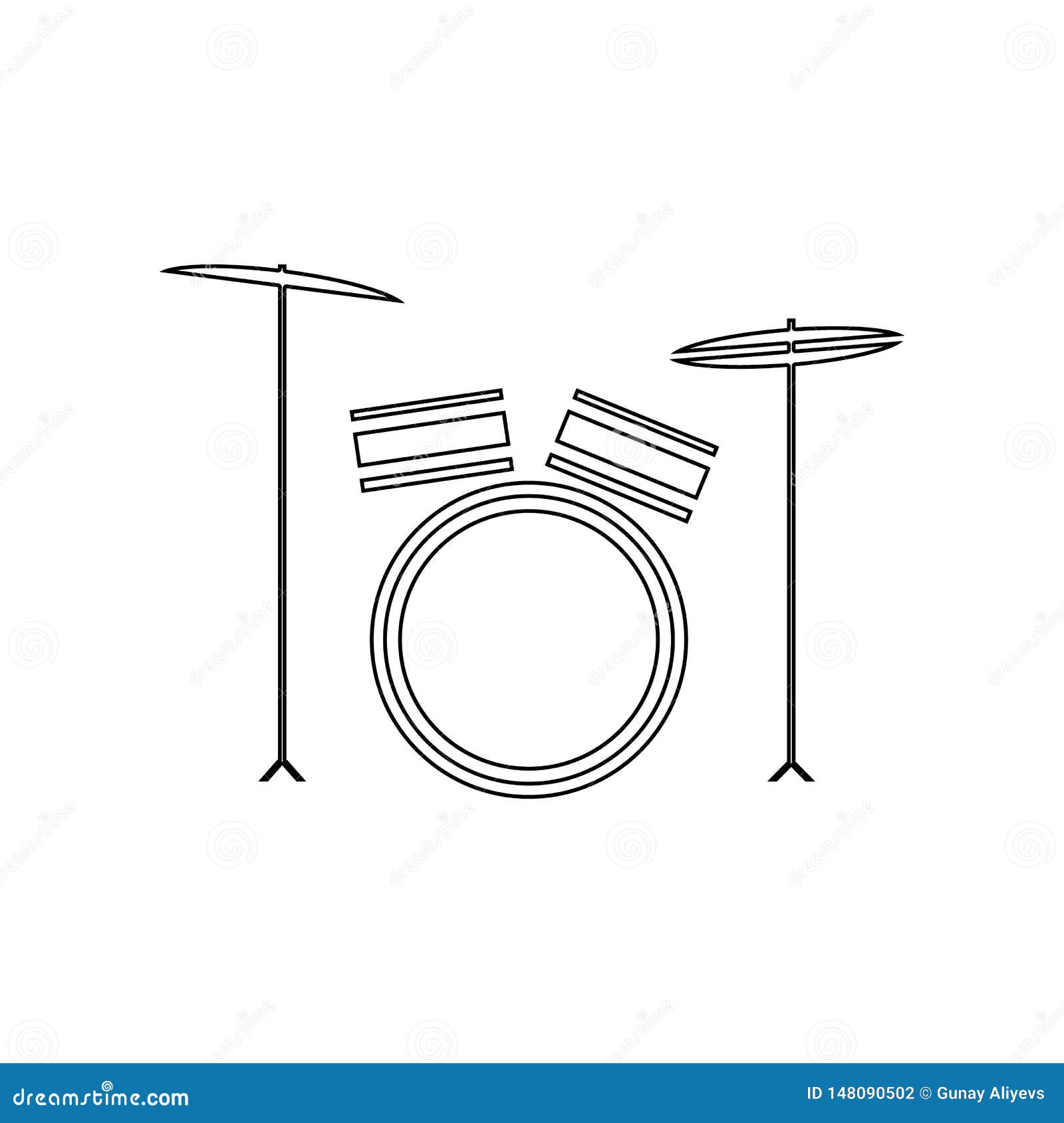drum icon.  of music instrument for mobile concept and web apps icon. outline, thin line icon for website  and