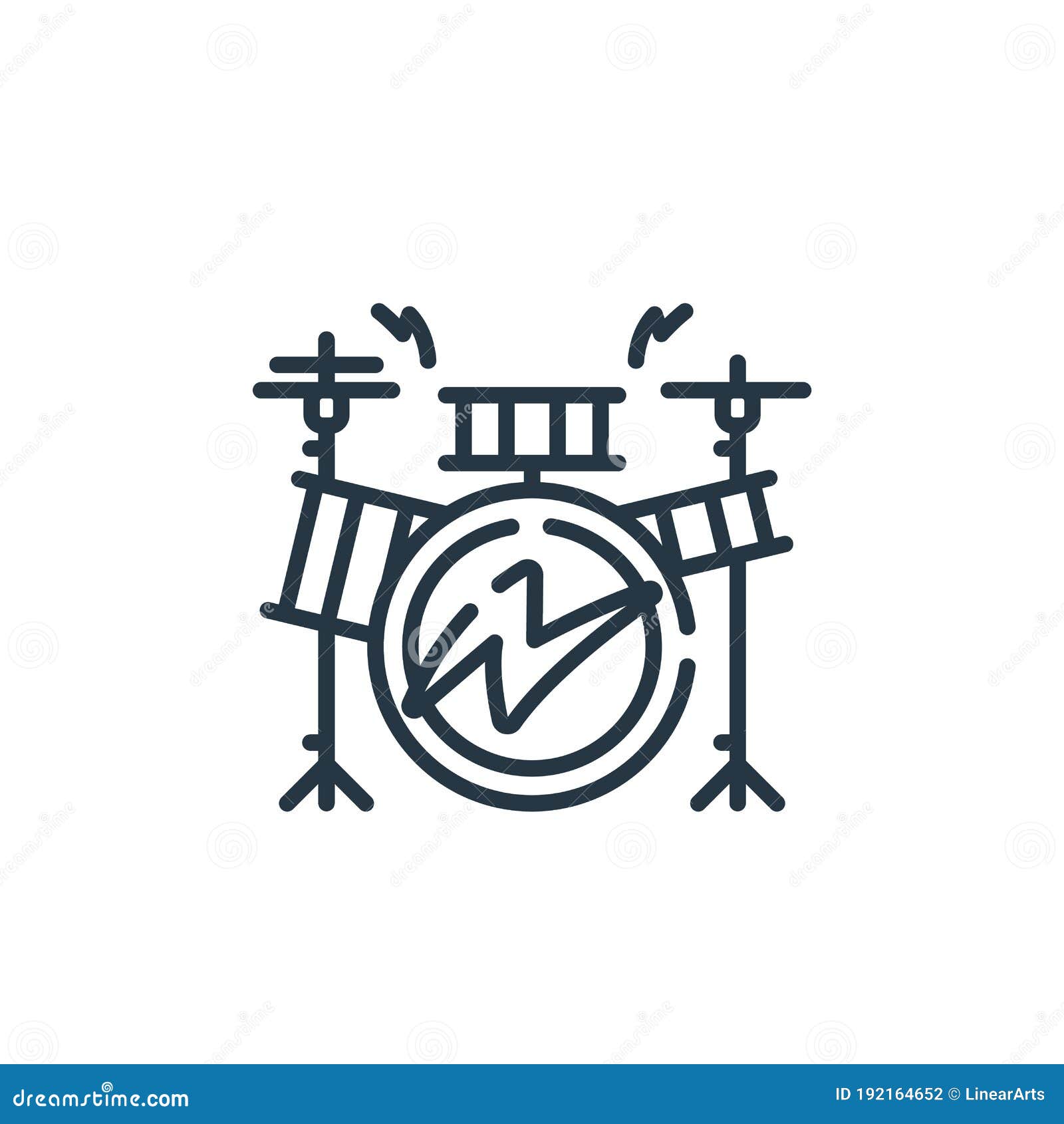 Drum Icon Vector from Rock and Roll Concept. Thin Line Illustration of