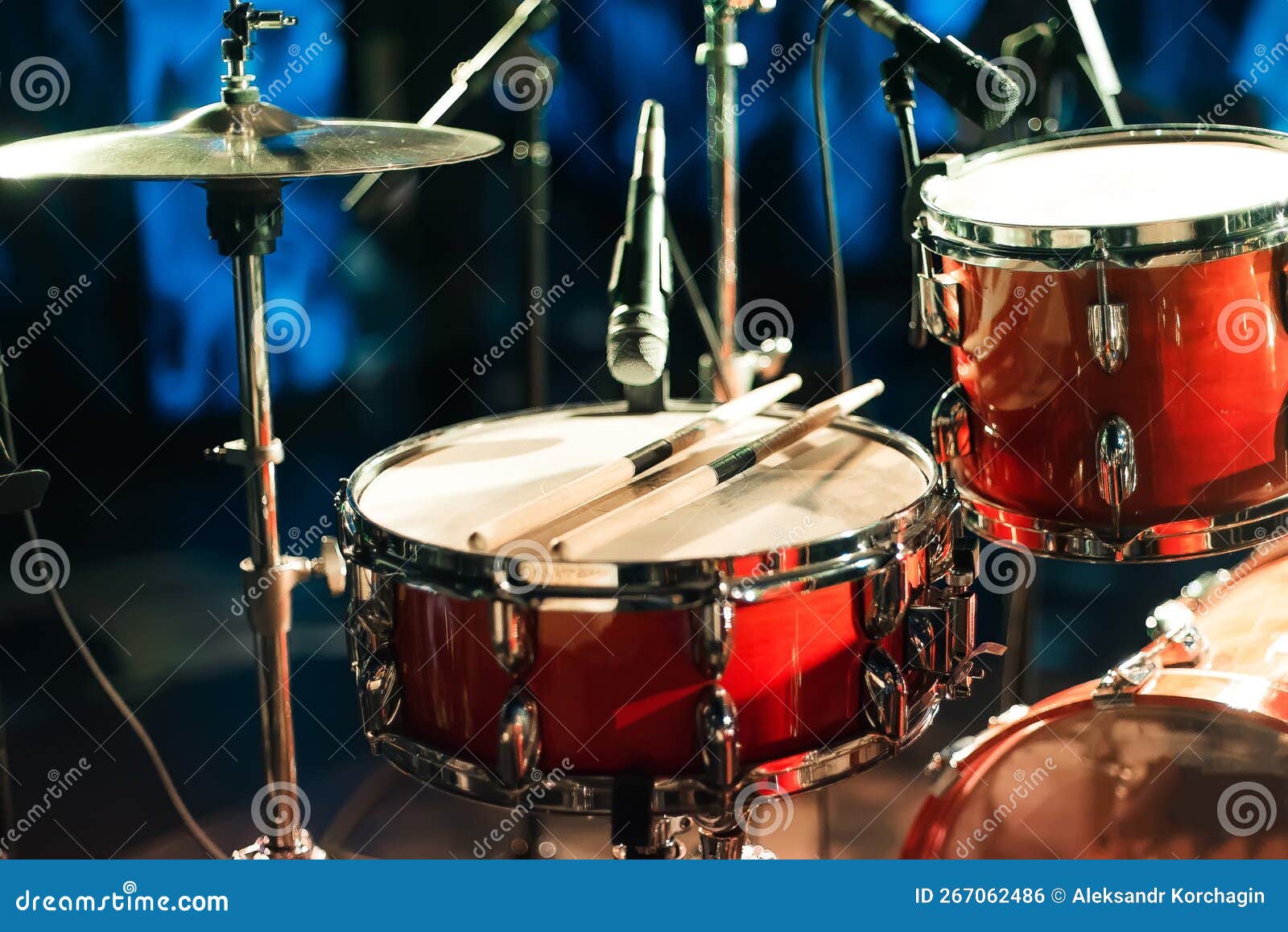 Drum Kit on Stage for Live Concert Stock Photo Image of show, percussion 267062486