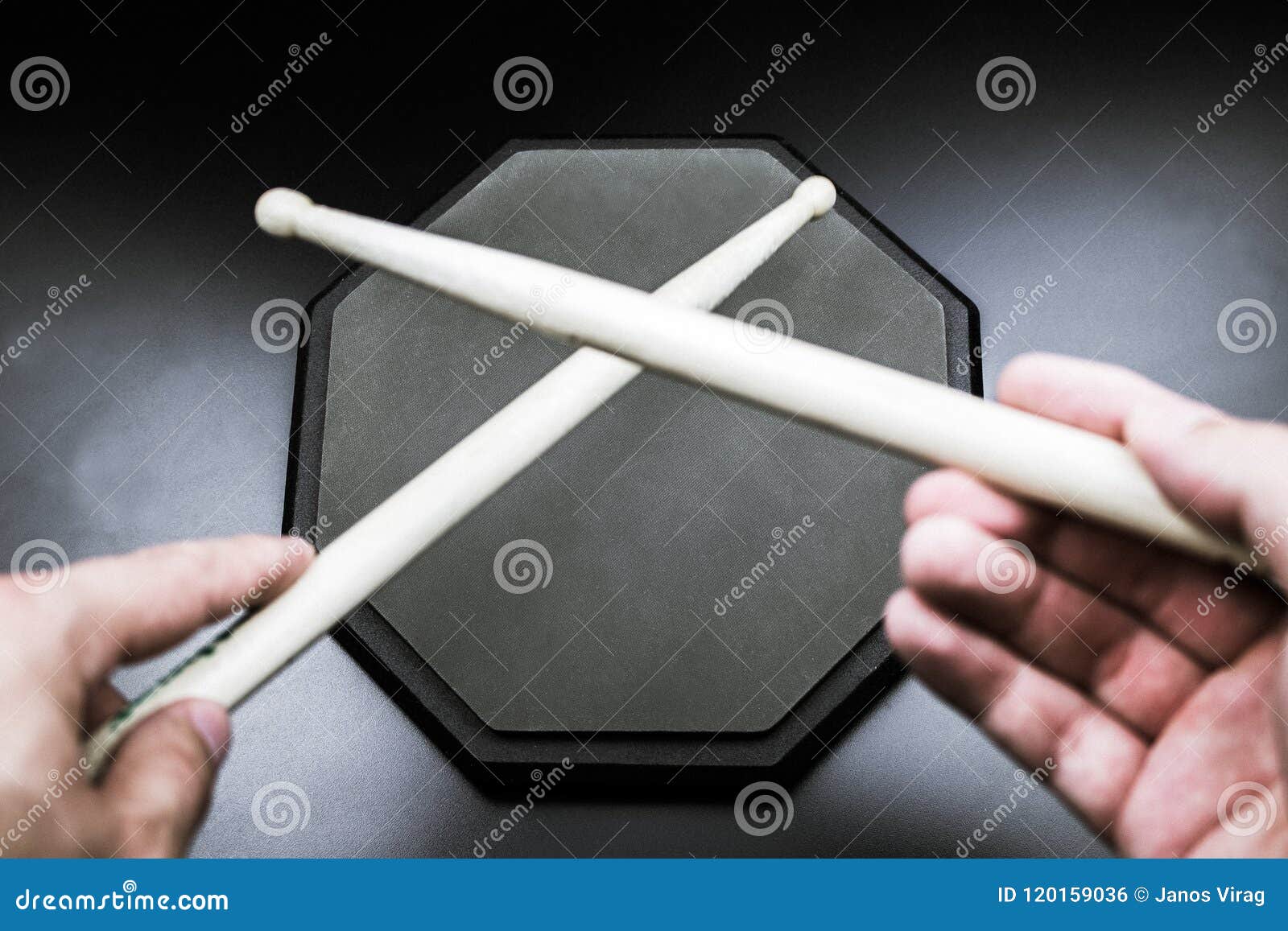 Drum Practice Pad with Drumsticks Stock Photo Image of equipment