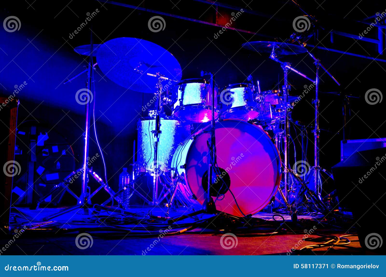 Drum set stock image. Image of cymbal, rhythm, metal 58117371