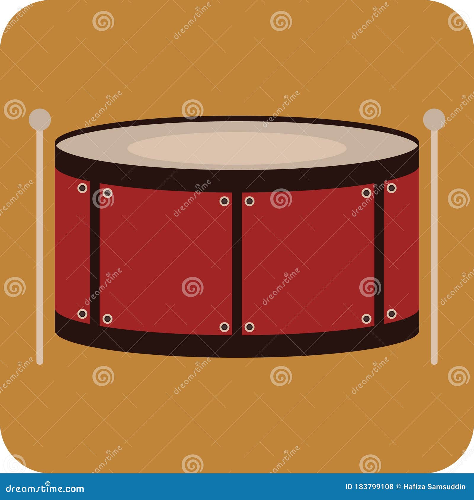 Drum. Vector Illustration Decorative Background Design Stock