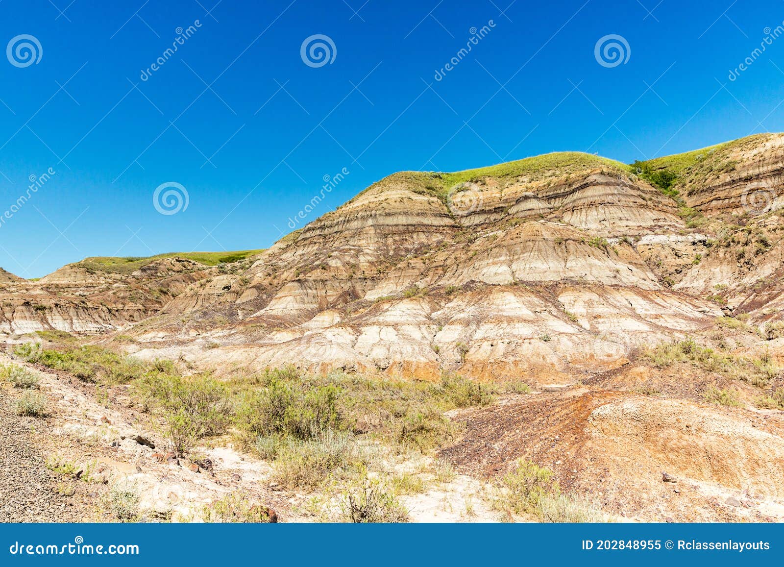 Drumheller Valley in Summer at Alberta Canada Stock Image Image of