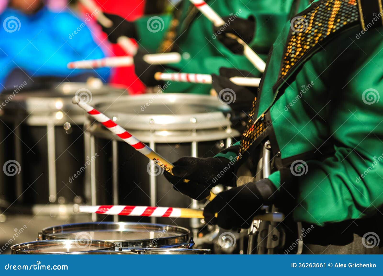 Drummer Boy with Drummer Sticks Stock Image Image of instruments