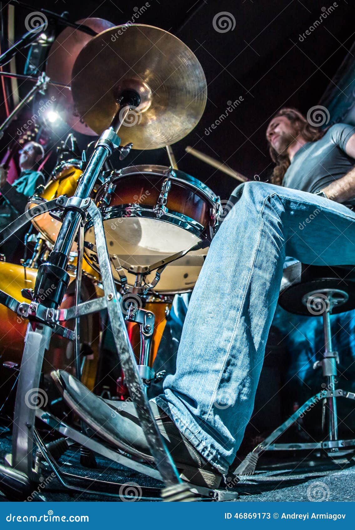 Drummer stock image. Image of instrument, jazz, equipment 46869173