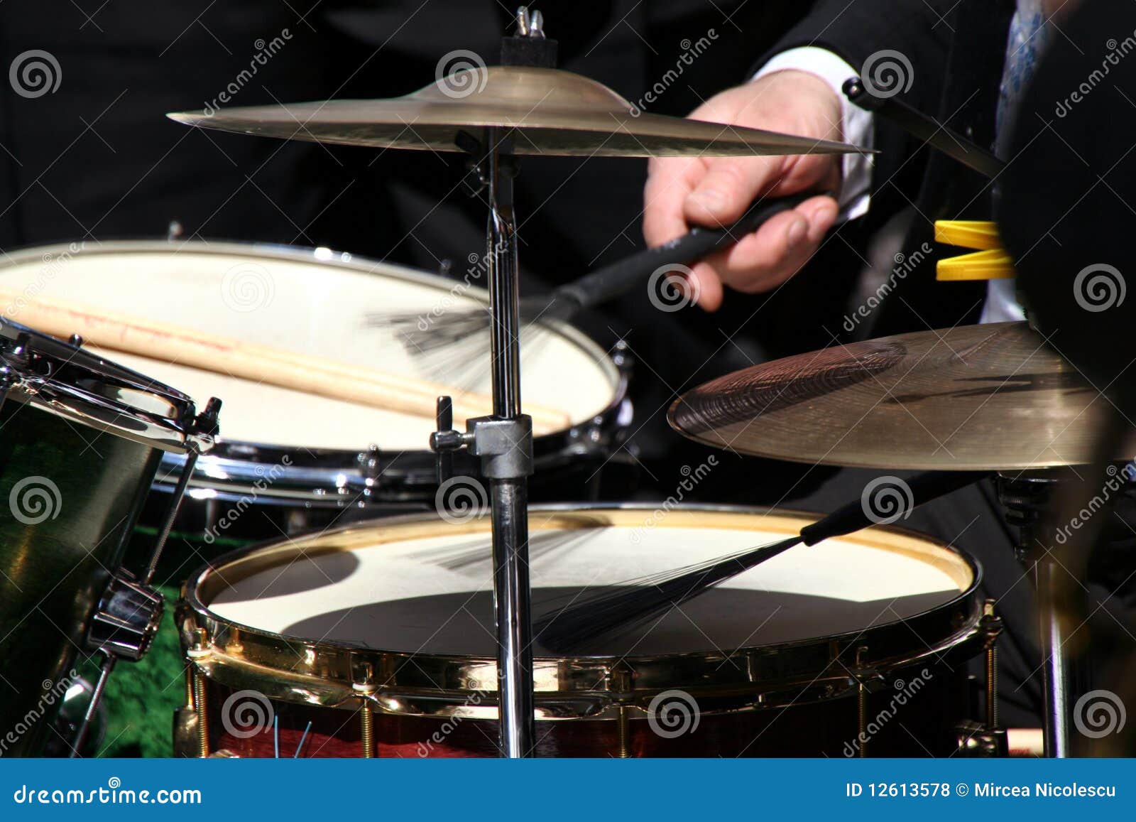 Drummer hands stock photo. Image of show, audio, drumstick 12613578