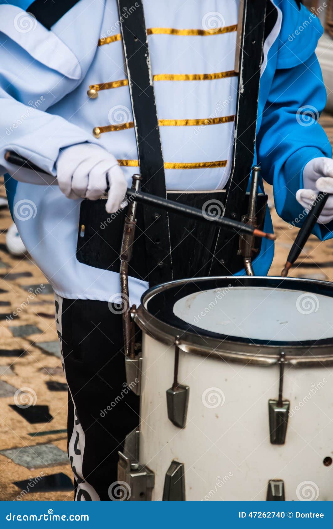 Drummer in a Marching Band stock photo. Image of instrument 47262740