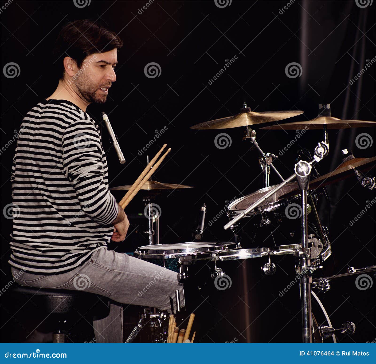 Drummer stock photo. Image of backstage, concert, improvise 41076464